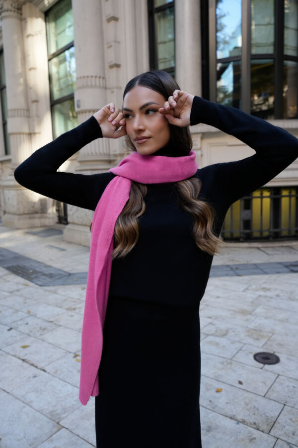 Foulard-sciarpa donna 100% seta 110cmx180cm rosa - 1st American Cashmere  Milano