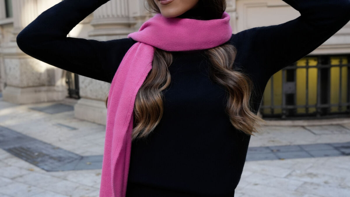 Bovari Sciarpa In Cashmere Puro 100% – Extra Leggera E Morbida – 200x70 Cm – Colore Lilla - 2